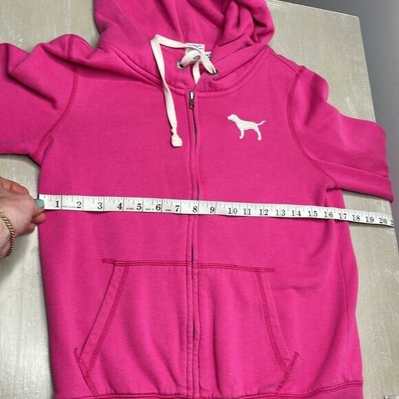 Y2K style PINK hooded zip up sweatshirt - Picture 7 of 8
